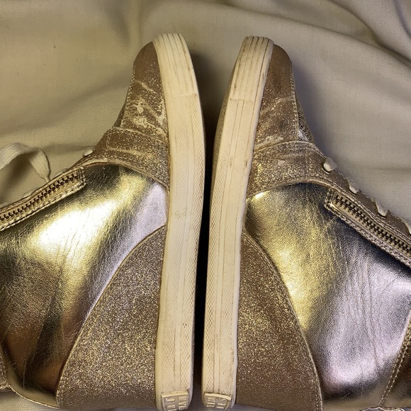 Stuart Weitzman Champaign Gold wedge sneakers - Picture 11 of 16